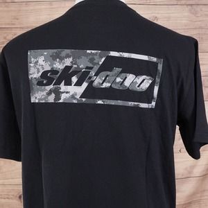 Ski-Doo Racing Ski Doo Snowmobiles Logo Winter Sports T-Shirt Size L Black New!